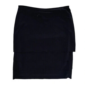 Joseph Ribkoff Tiered Skirt Black Lined Slip-On Size 4 Business Casual Preppy